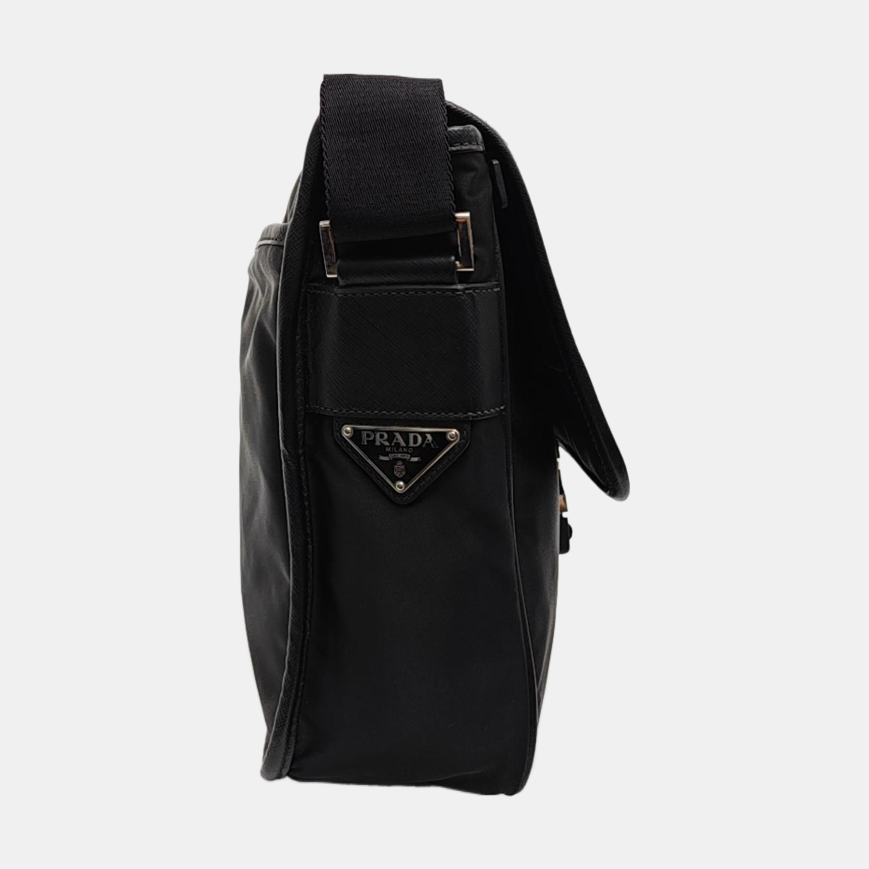 Nylon Shoulder Bag Black
