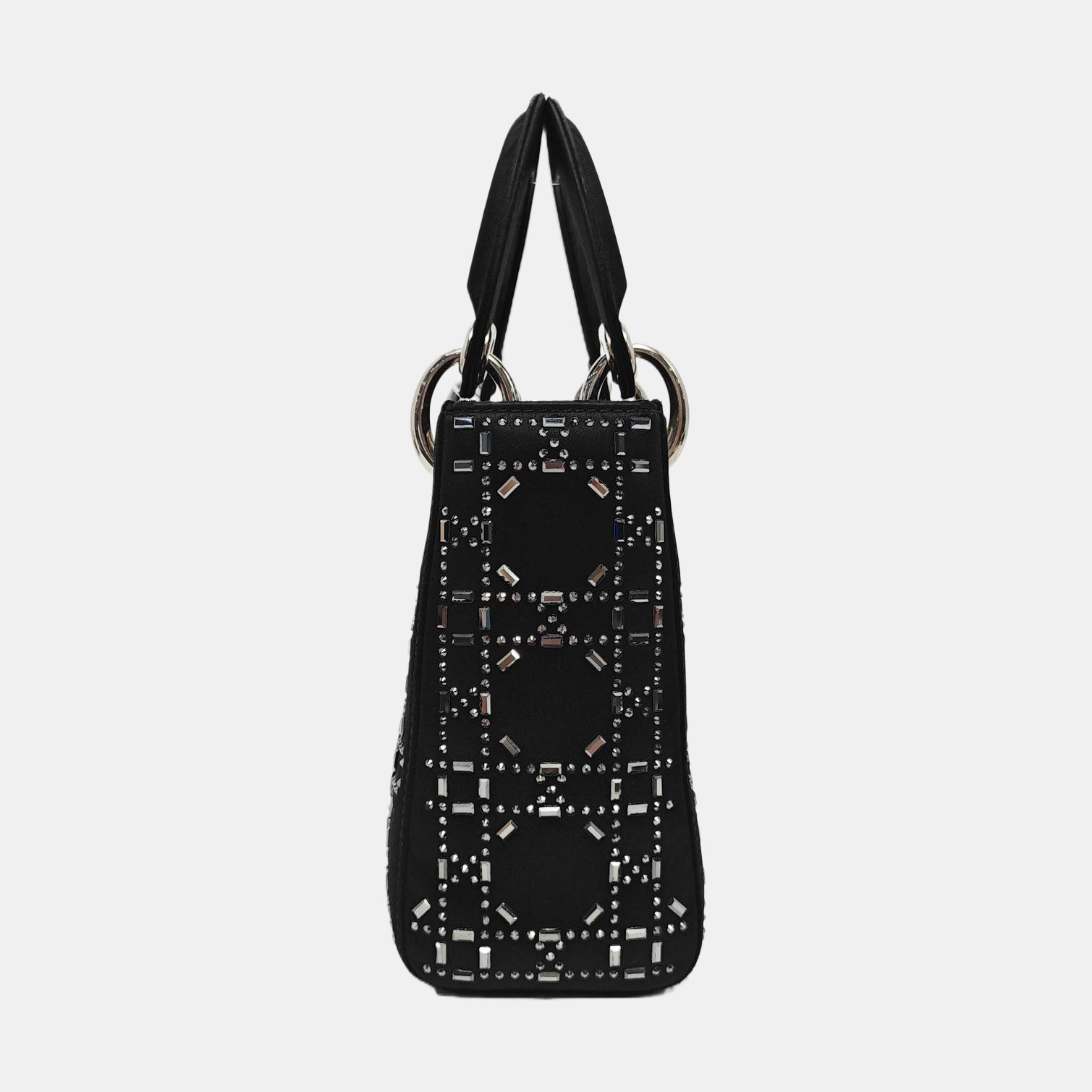 Lady Dior Mini Cannage Silk Satin Black