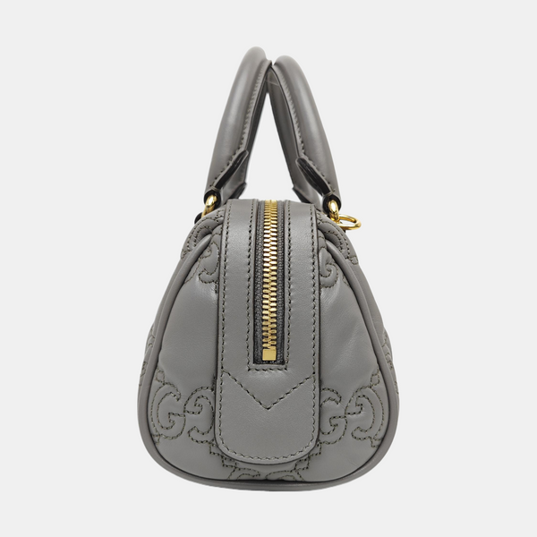GG Matelassé Mini Monogram Calfskin Gray