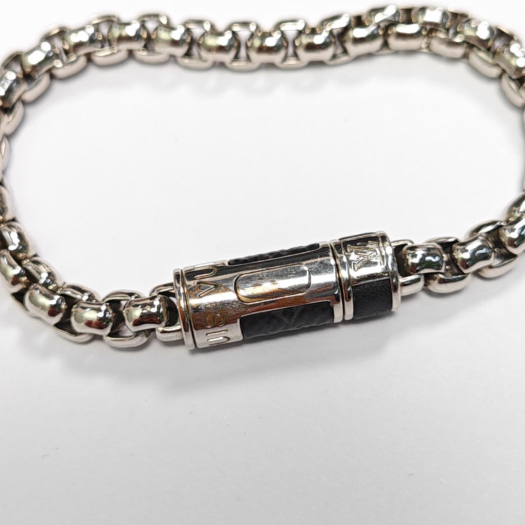 MONOGRAM CHAIN Coated Canvas Silver Bracelet