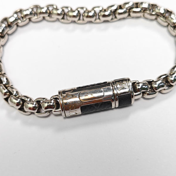 MONOGRAM CHAIN Coated Canvas Silver Bracelet