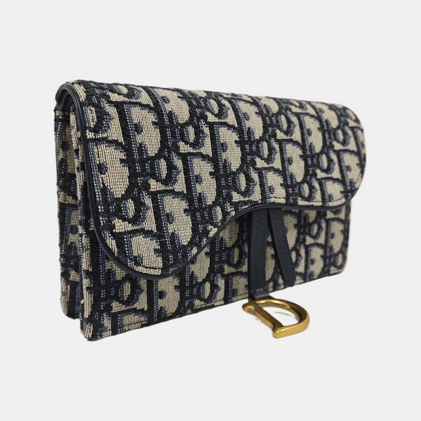 Saddle Mini Oblique Canvas Blue