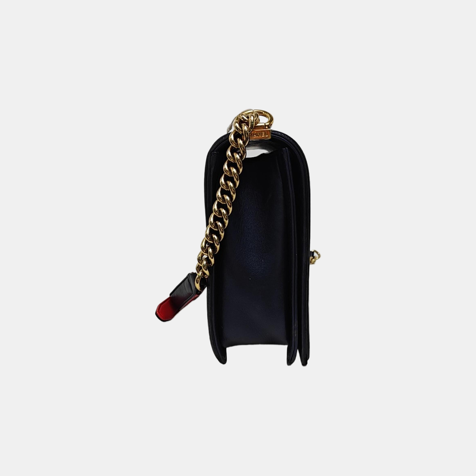 BOY CHANEL Large Lambskin Blue