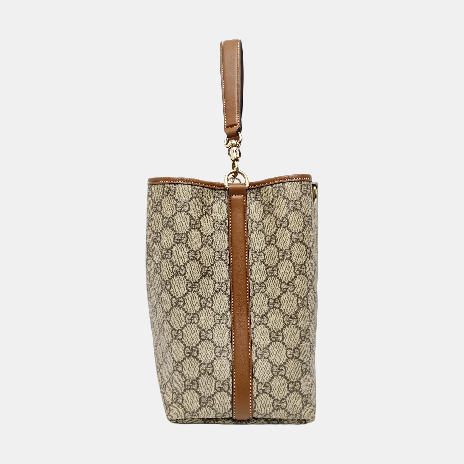 GG Emblem Medium Monogram Coated Canvas Beige