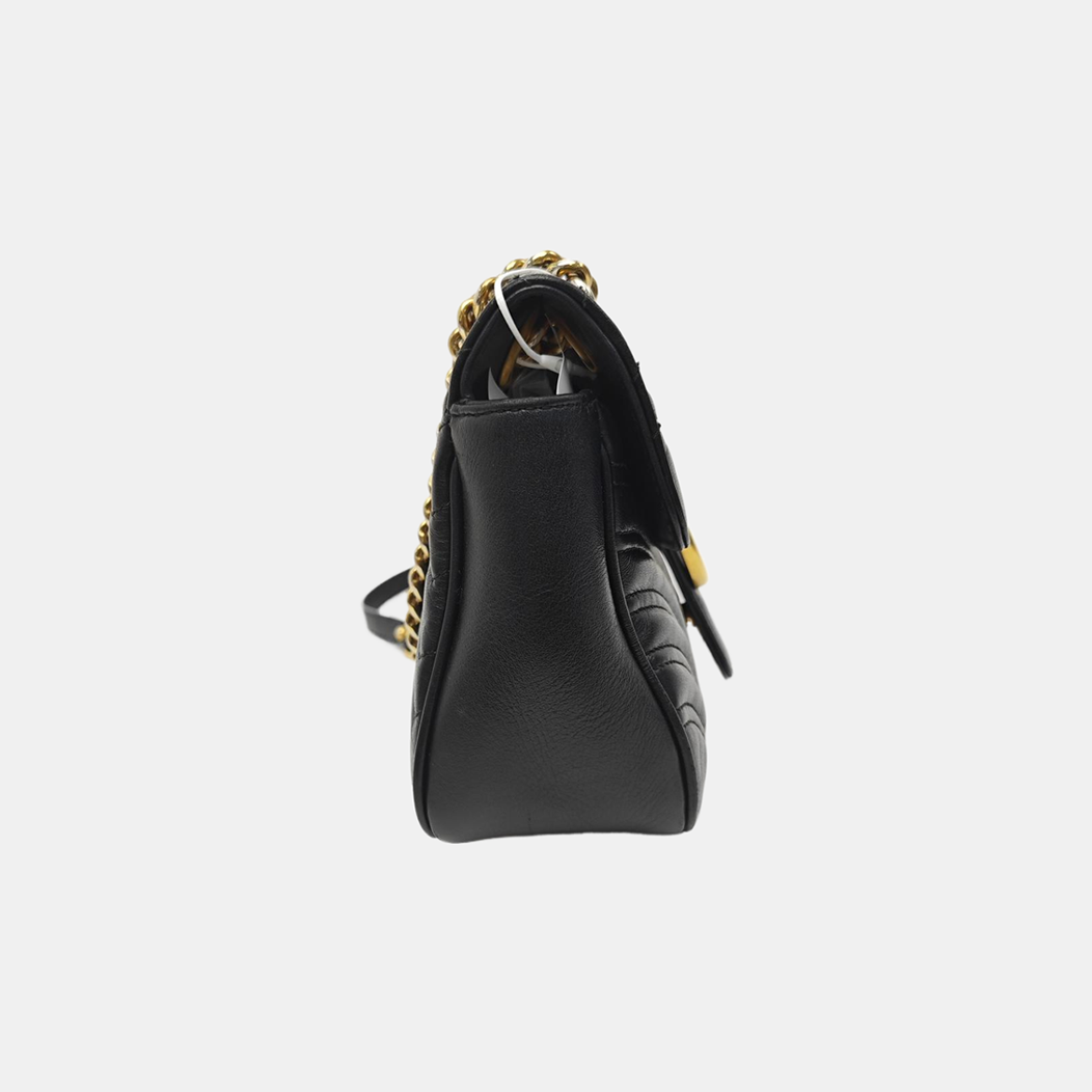 GG Marmont Medium Quilted Calfskin Black