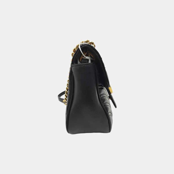 GG Marmont Medium Quilted Calfskin Black