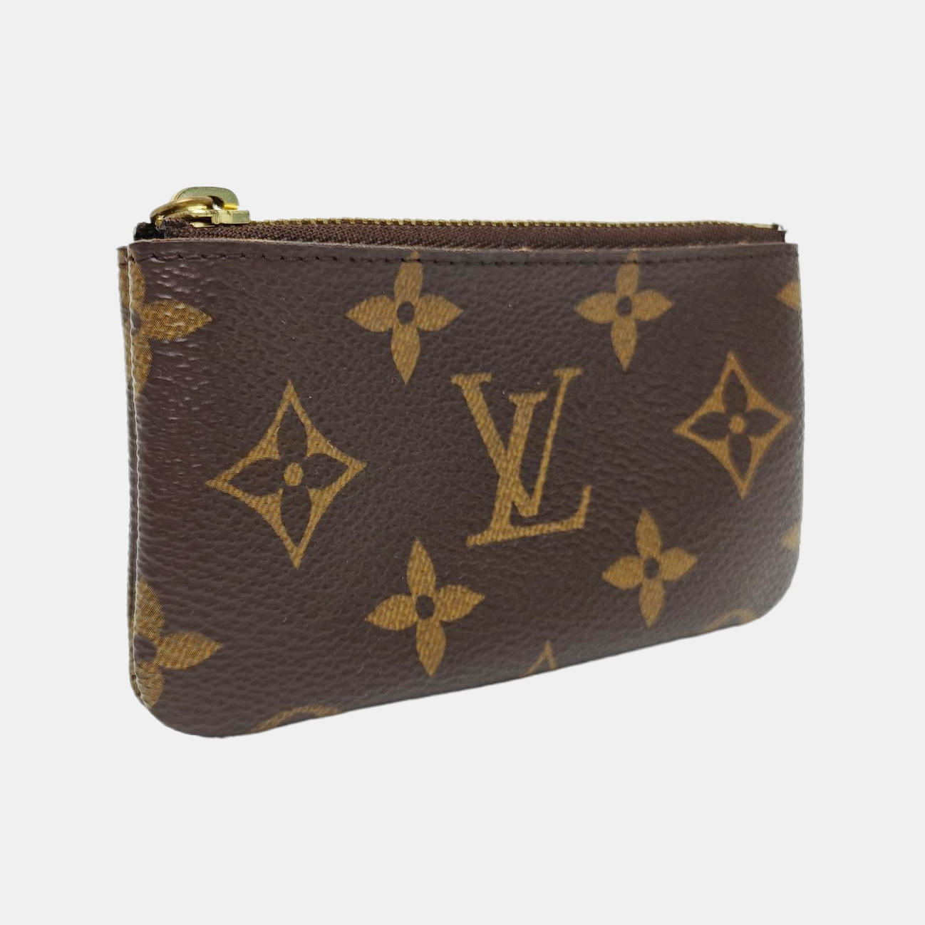 Monogram Coated Canvas Clutch Brown