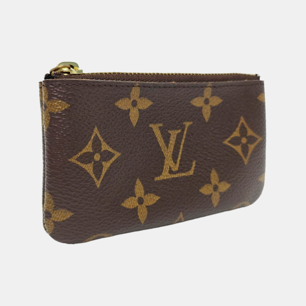 Monogram Coated Canvas Clutch Brown
