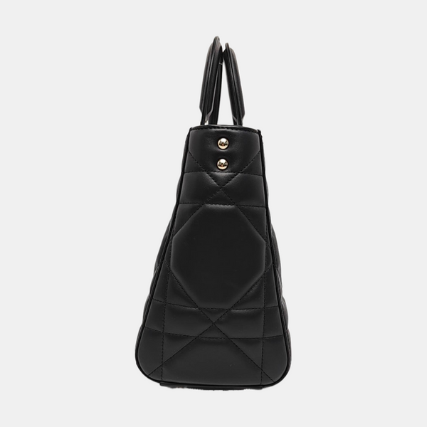 Lady D-Sire Medium Cannage Calfskin Black