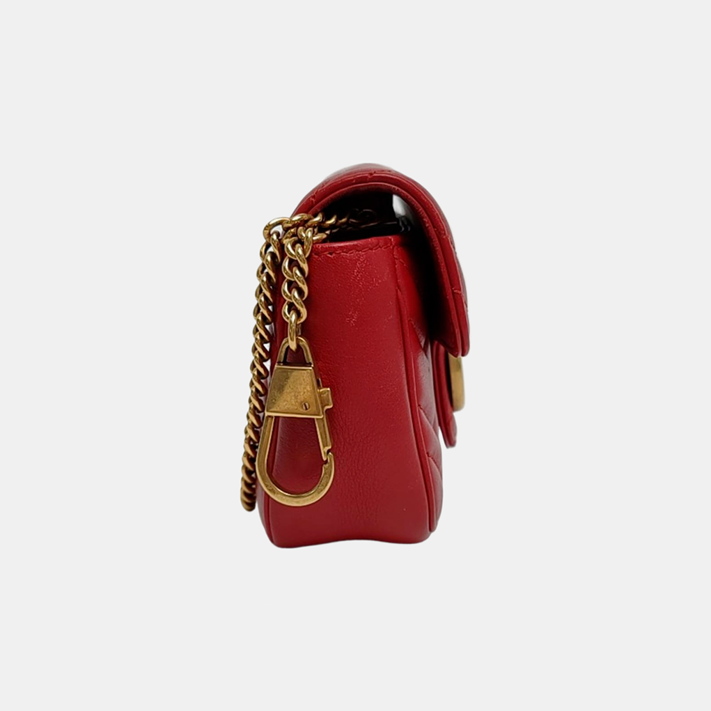 GG Marmont Mini Quilted Calfskin Red