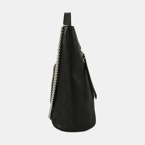 Quilted Calfskin Bucket Bag Black