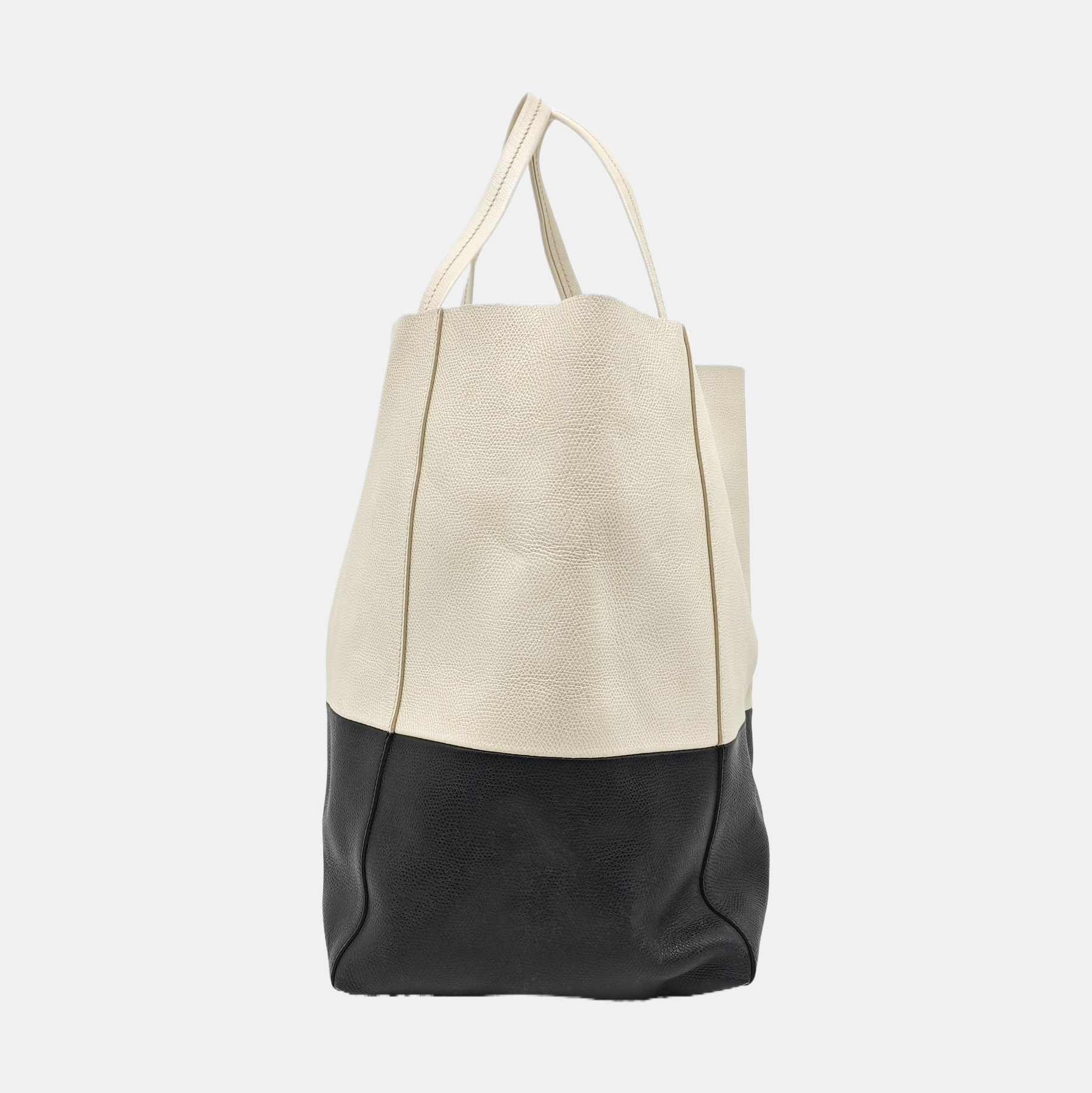 HORIZONTAL CABAS Calfskin White