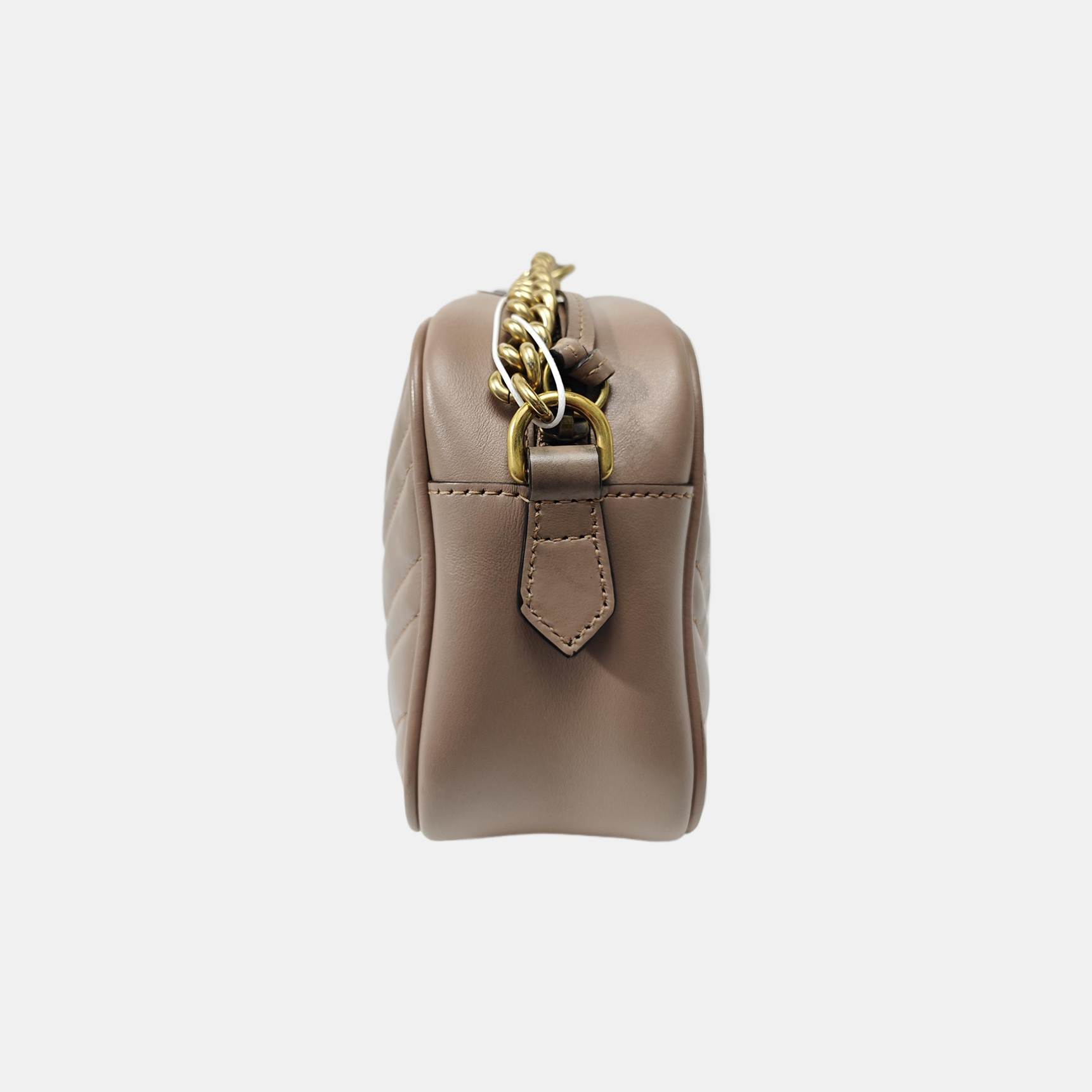GG Marmont Small Quilted Calfskin Beige