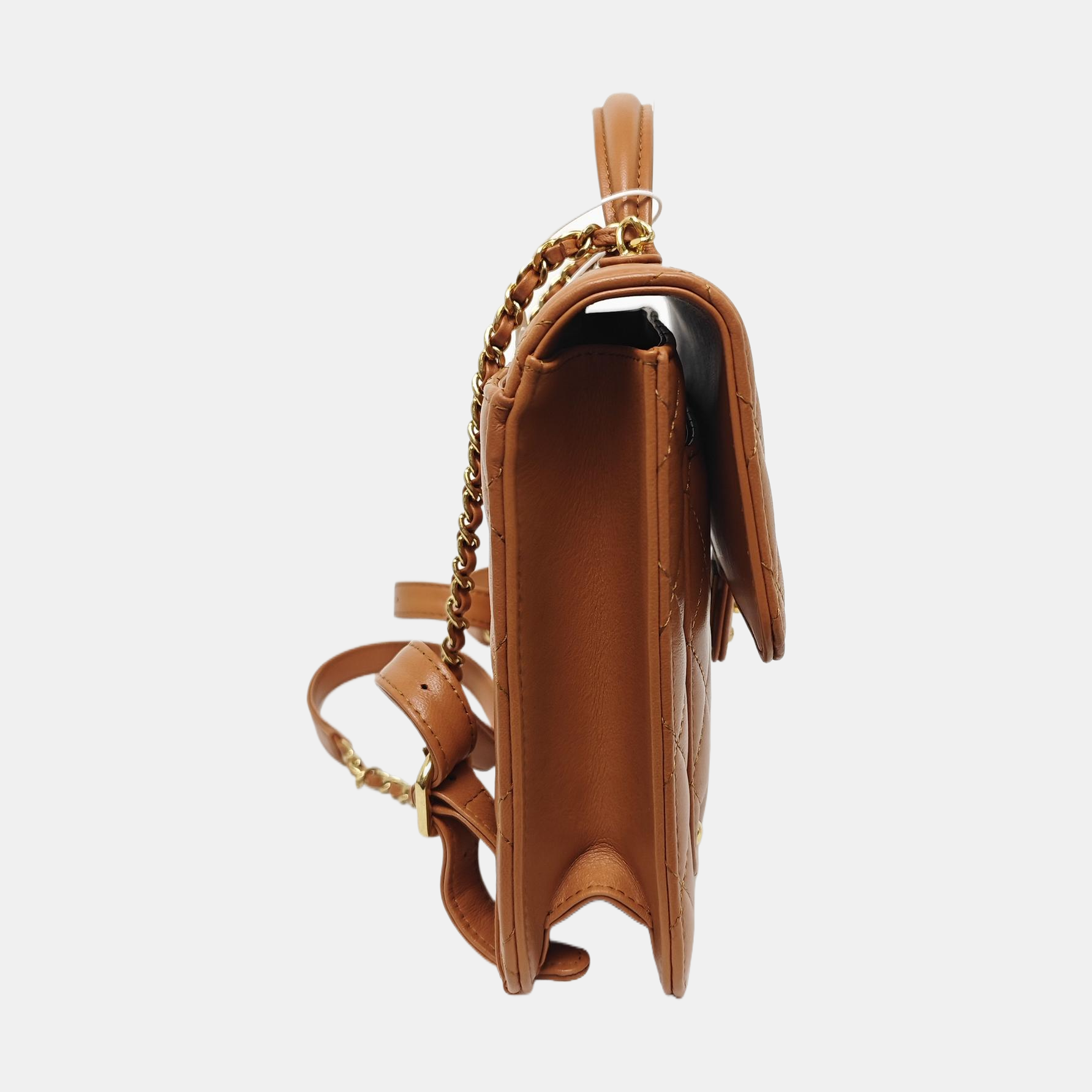 Quilted Lambskin Backpack Brown