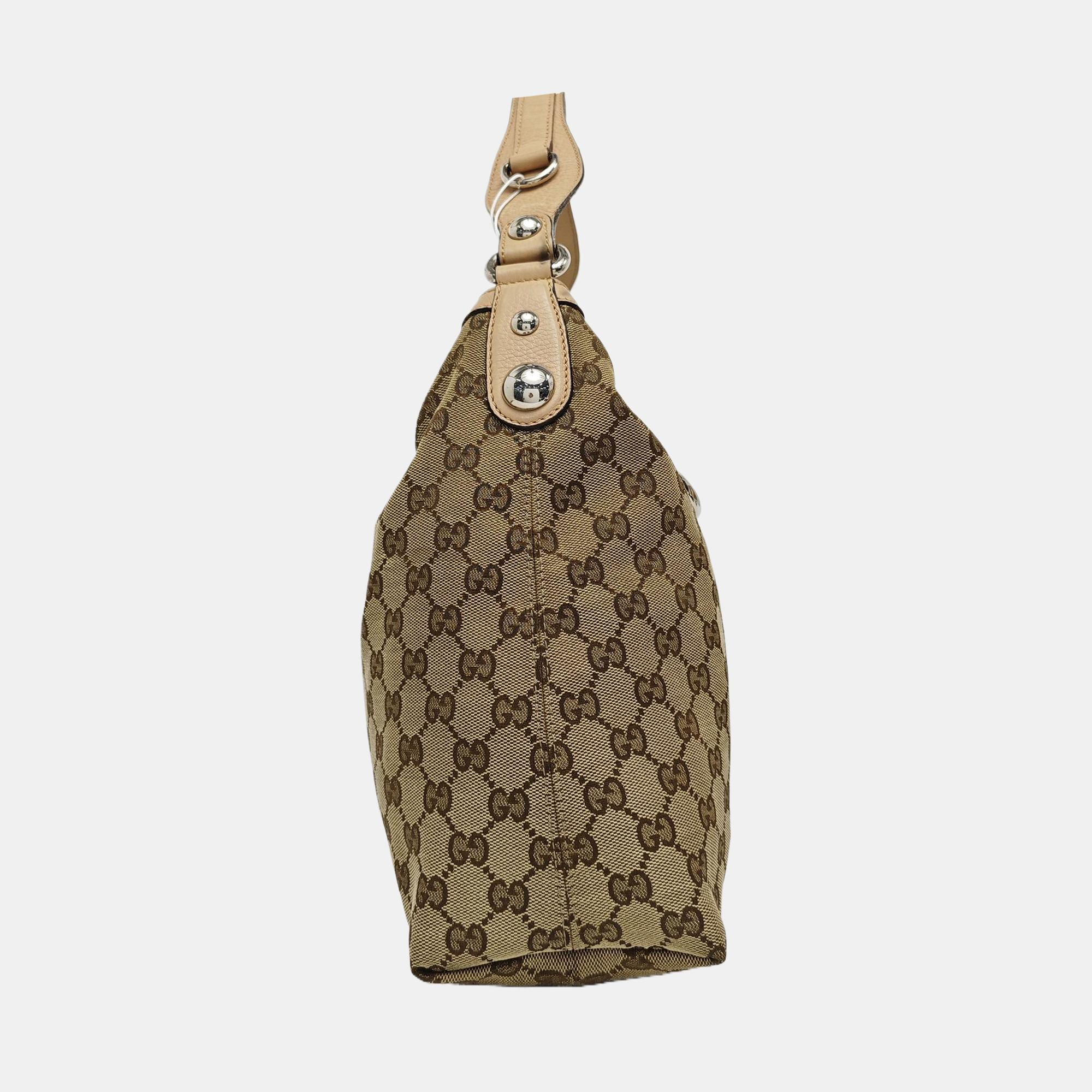 Monogram Canvas Shoulder Bag Beige