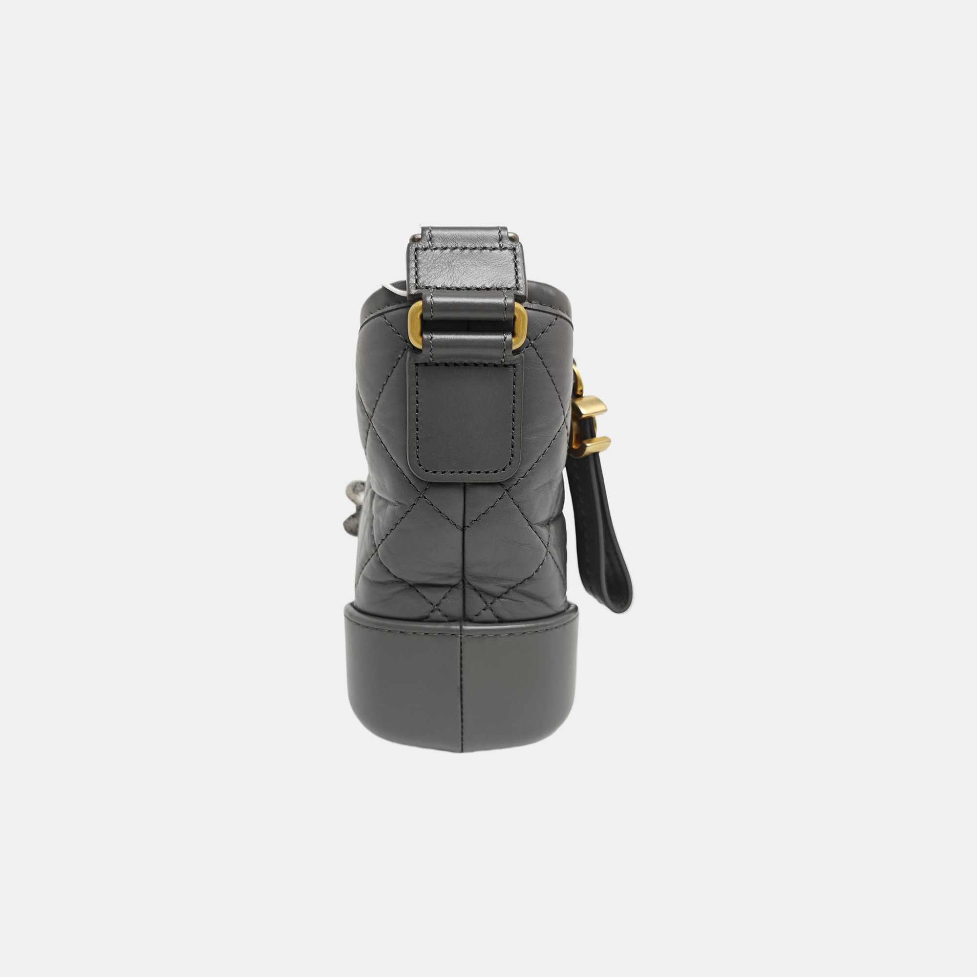 GABRIELLE Small Quilted Calfskin Gray