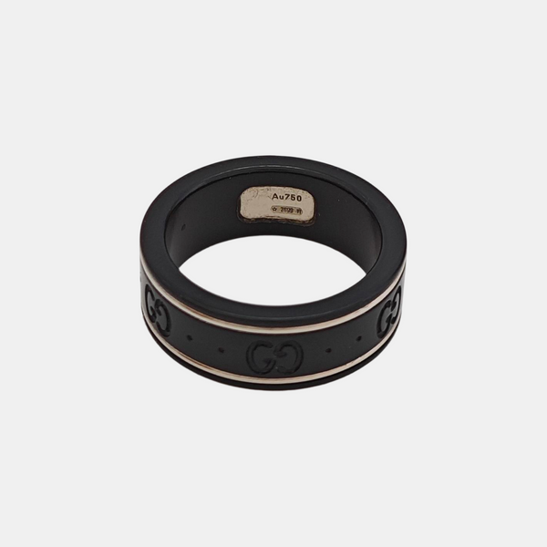 Icon 18k White Gold Black Ring HK 11
