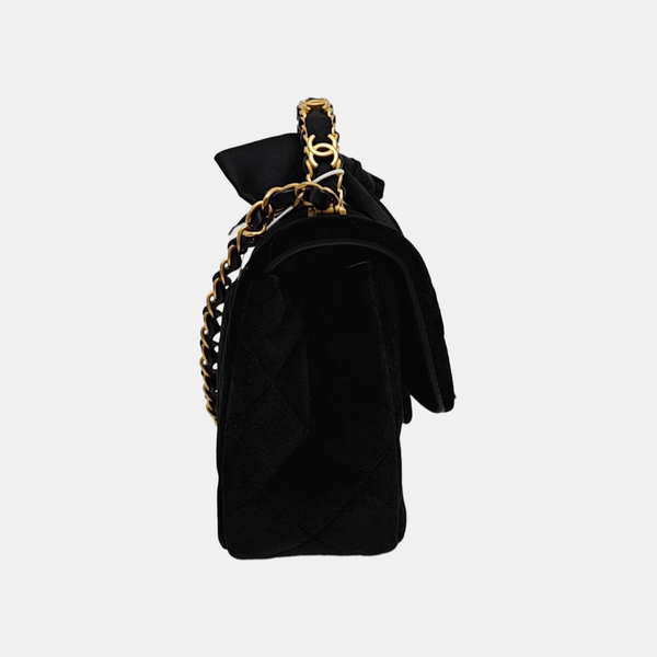 CLASSIC FLAP Mini Quilted Velvet Black