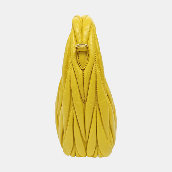 Wander Matelassé Small Quilted Lambskin Yellow