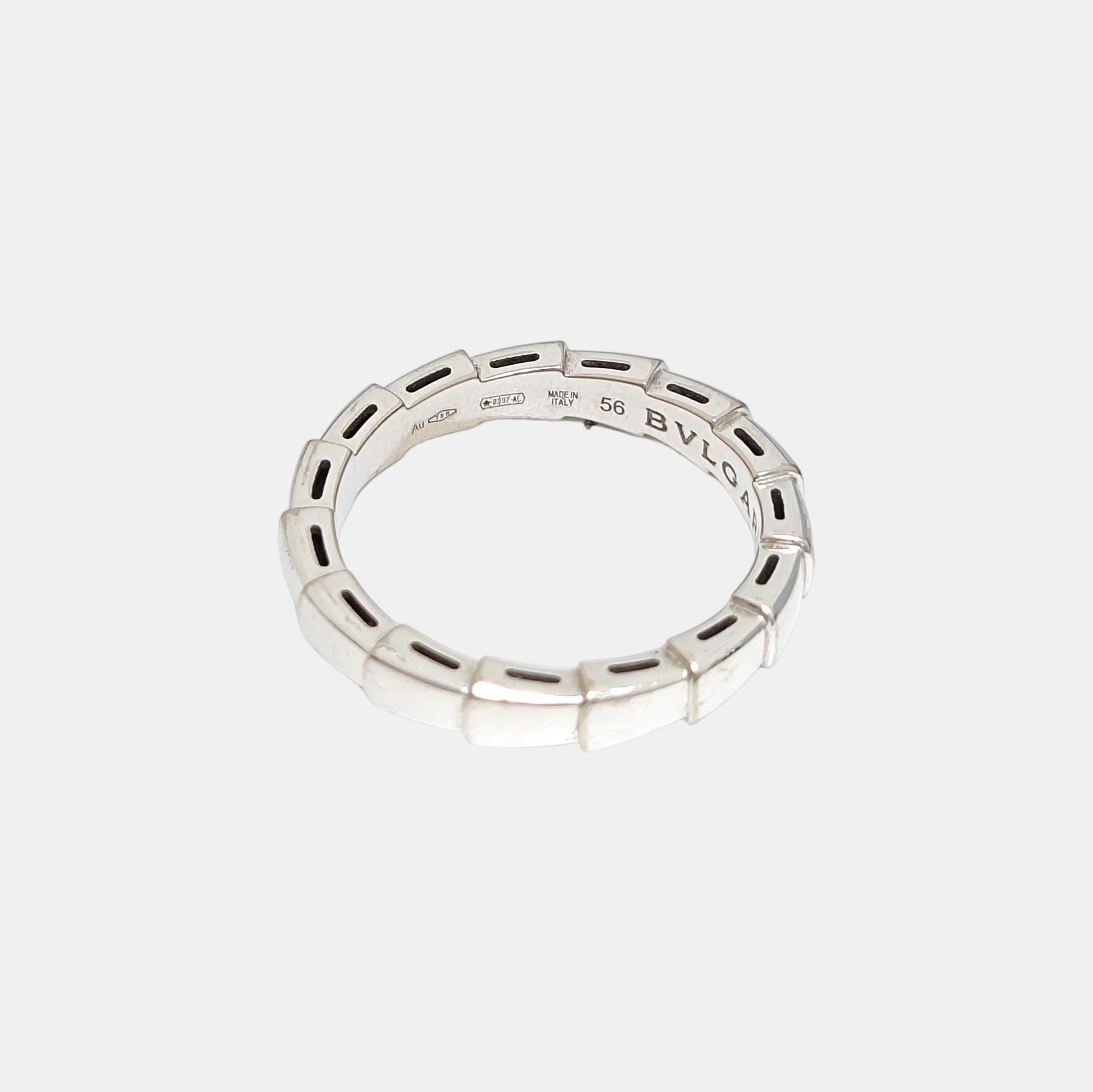 SERPENTI 18k White Gold Silver Ring EU 56