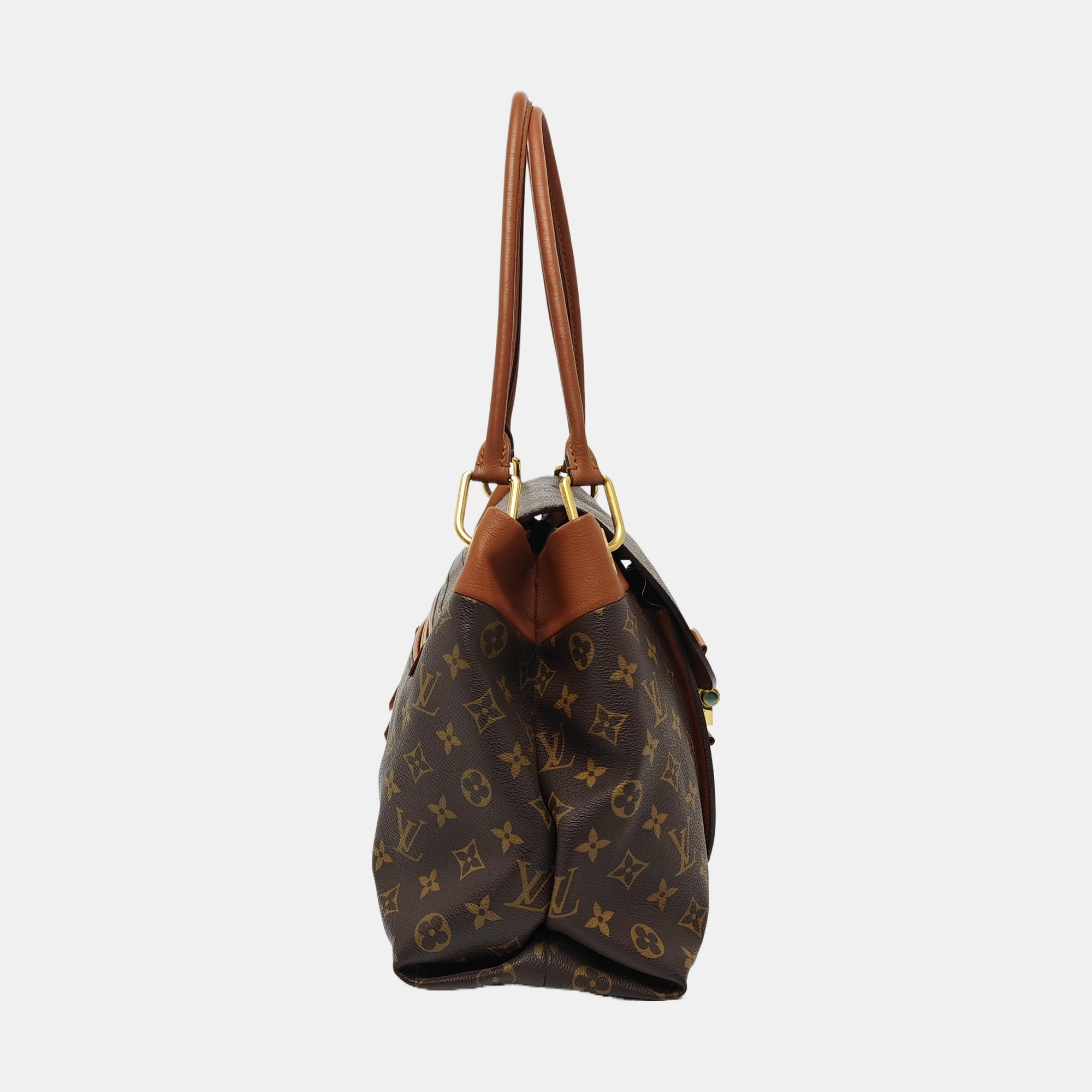 OLYMPE MM Monogram Coated Canvas Brown