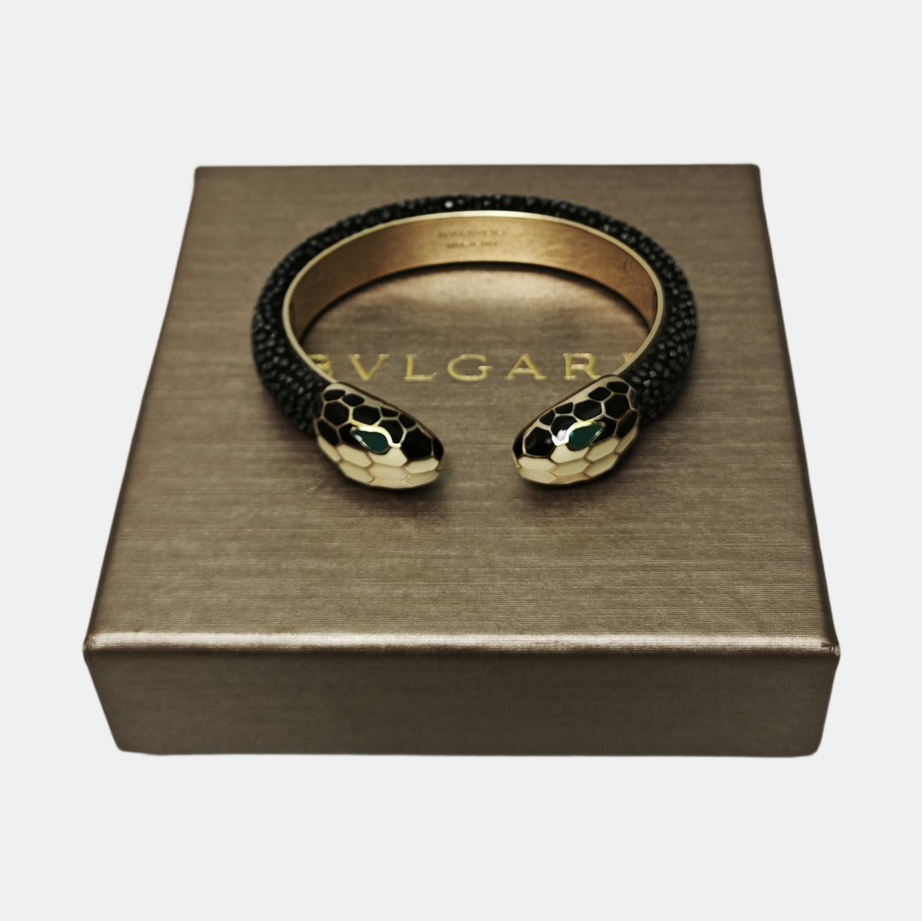 SERPENTI Brass Black Bangle