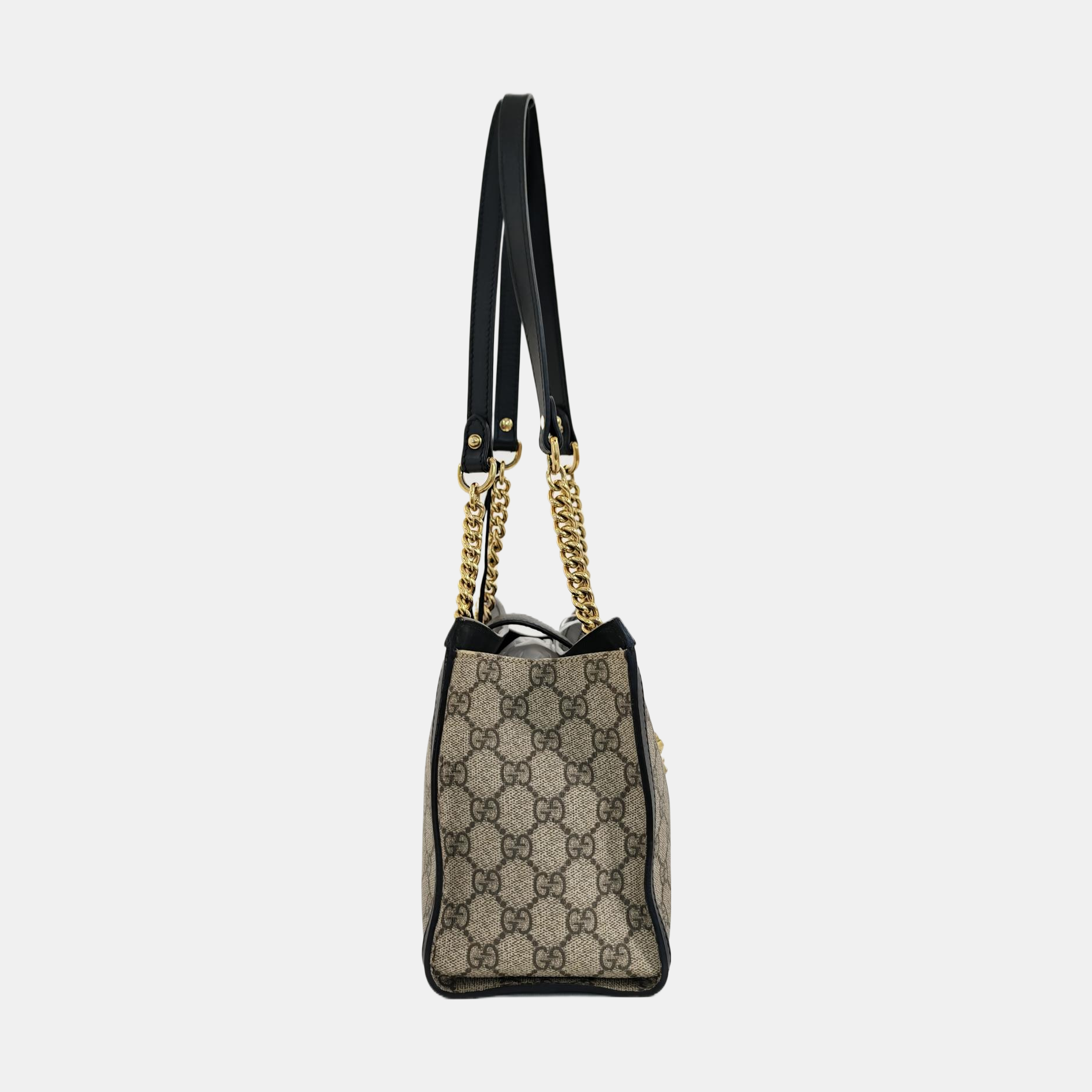 Padlock Small Monogram Coated Canvas Beige