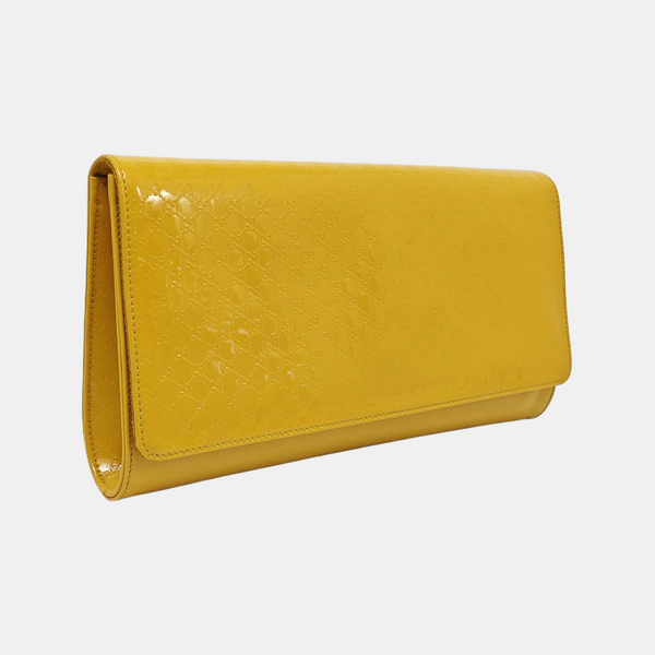 Monogram Patent Leather Clutch Yellow