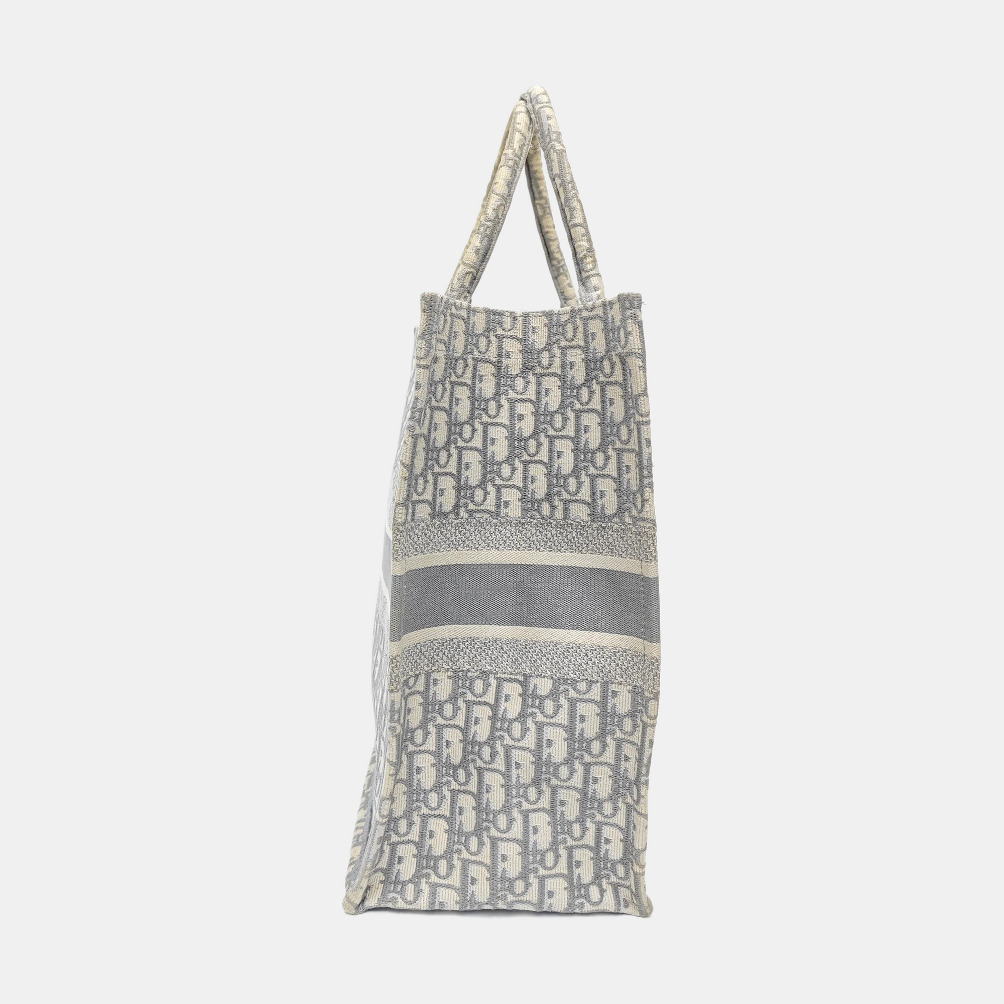 Book Tote Large Oblique Canvas Gray