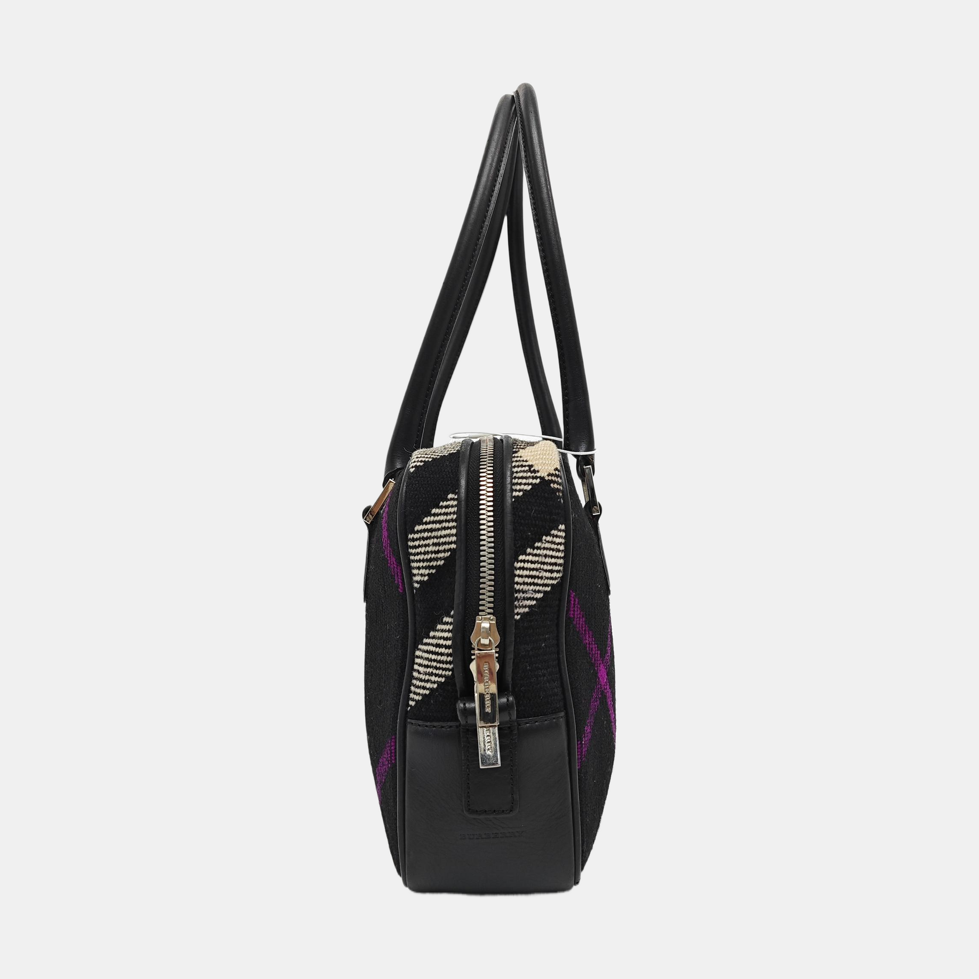 Fabric Top Handle Bag Black