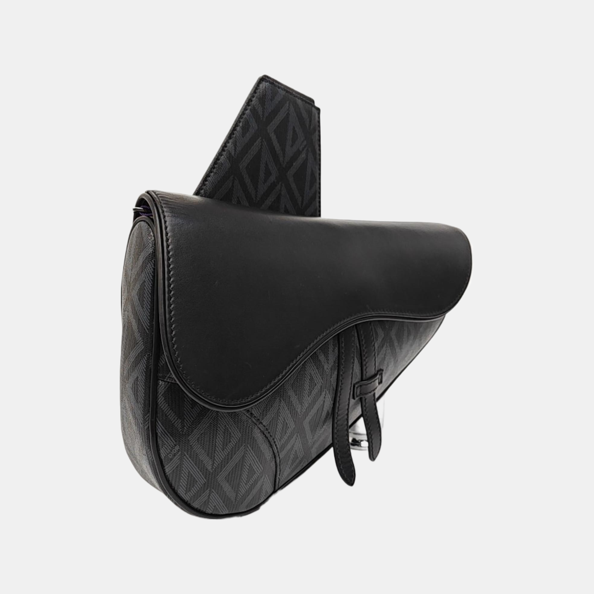 Saddle Medium Canvas Black