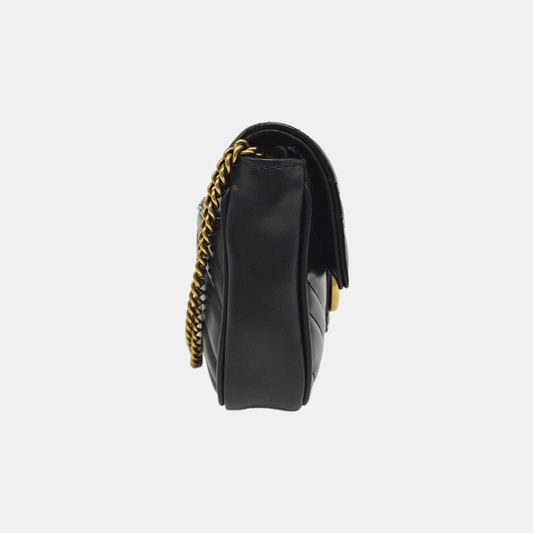 GG Marmont Mini Quilted Calfskin Black