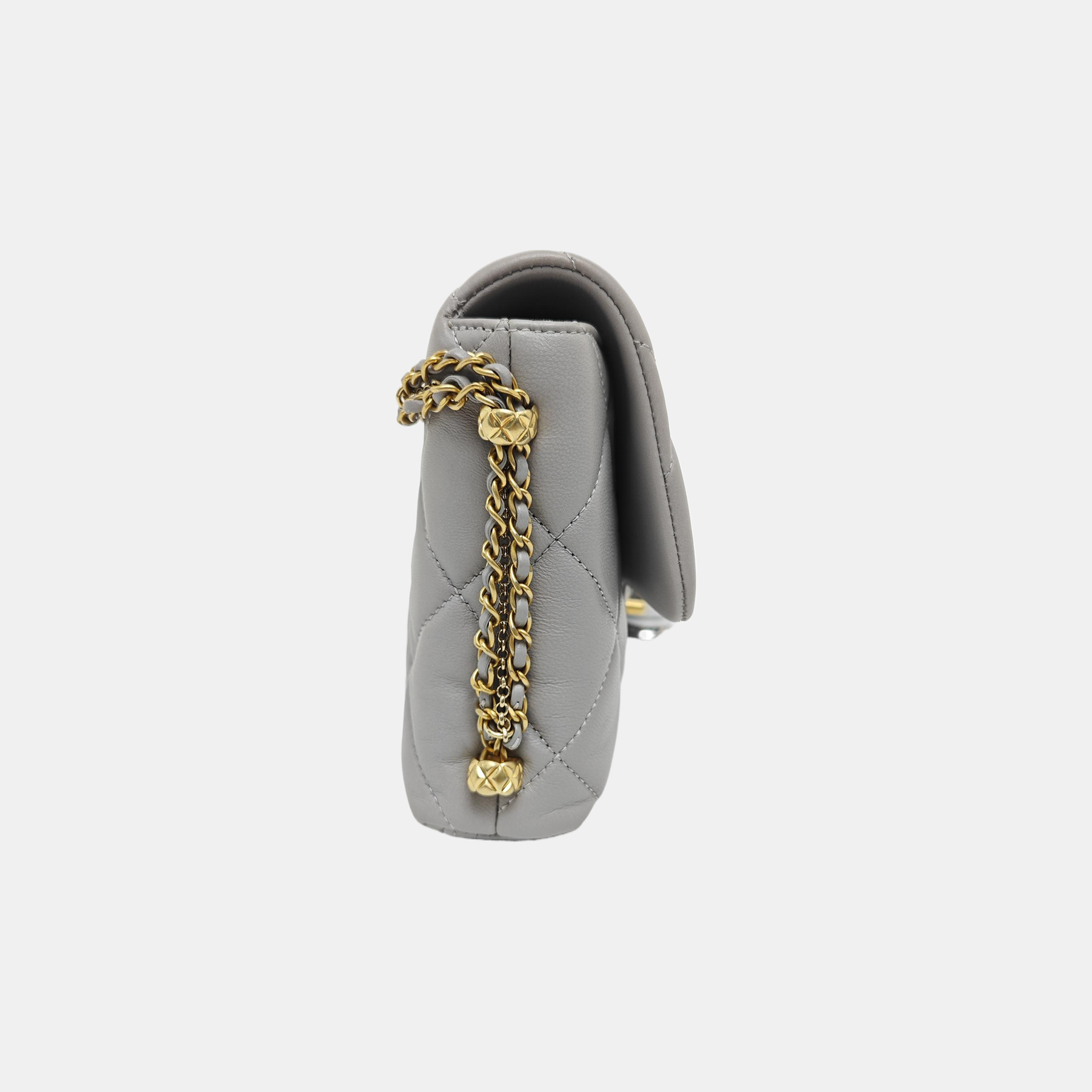 CLASSIC FLAP Small Quilted Lambskin Gray