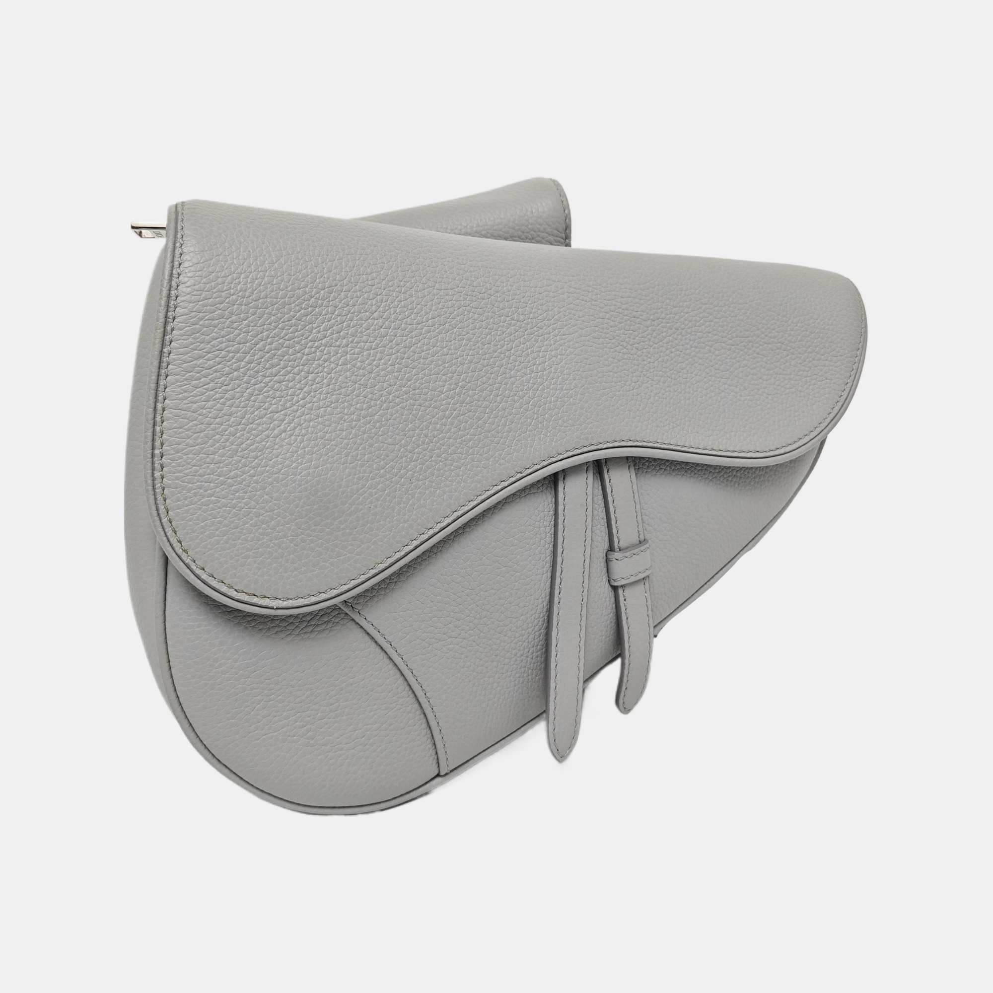 Authenticated pre-owned  Saddle Medium Calfskin Grey - Crossbody Bag at Looply