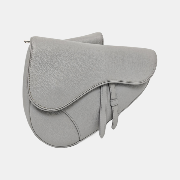 Authenticated pre-owned  Saddle Medium Calfskin Grey - Crossbody Bag at Looply