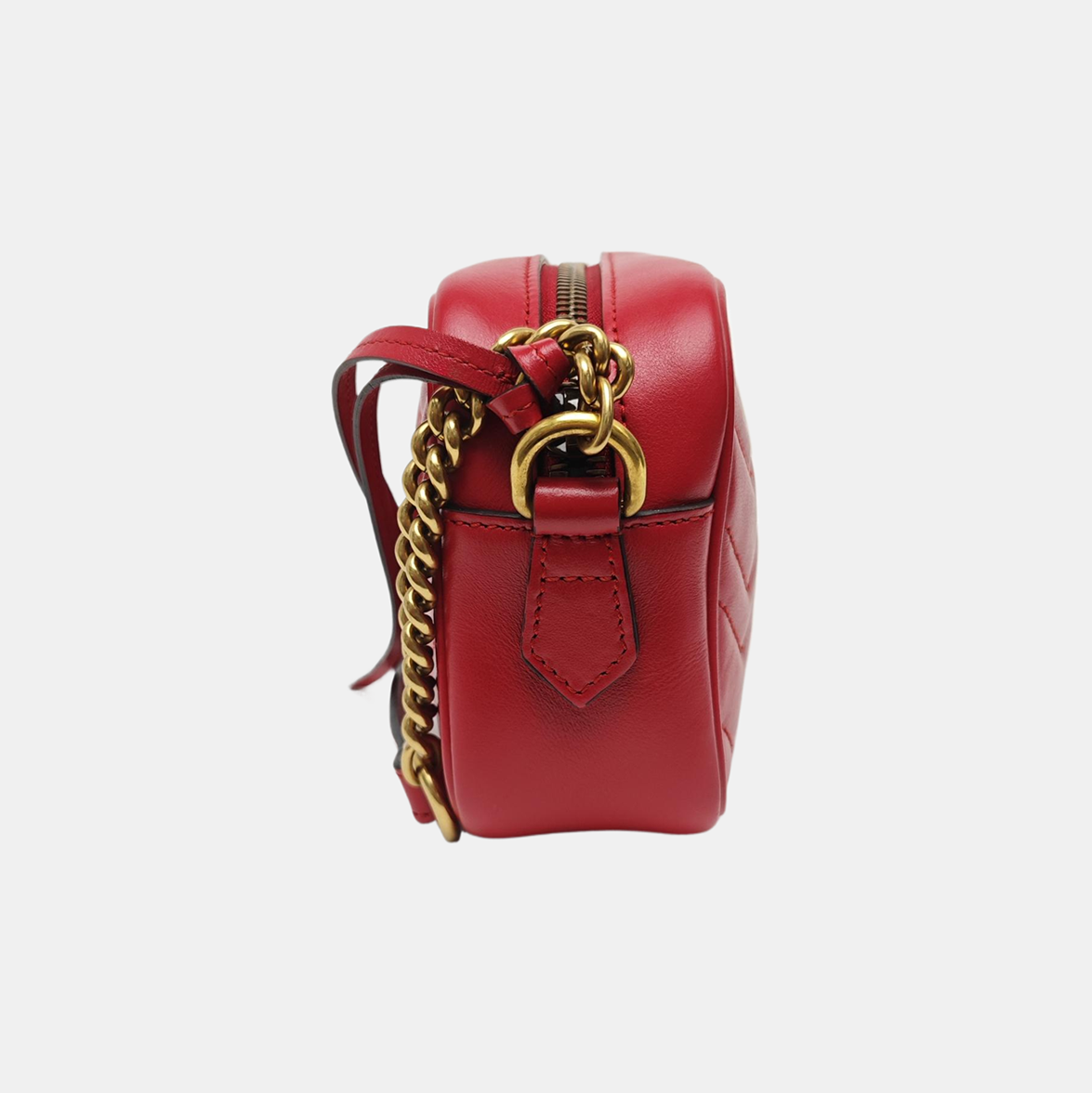 GG Marmont Super Mini Quilted Calfskin Red