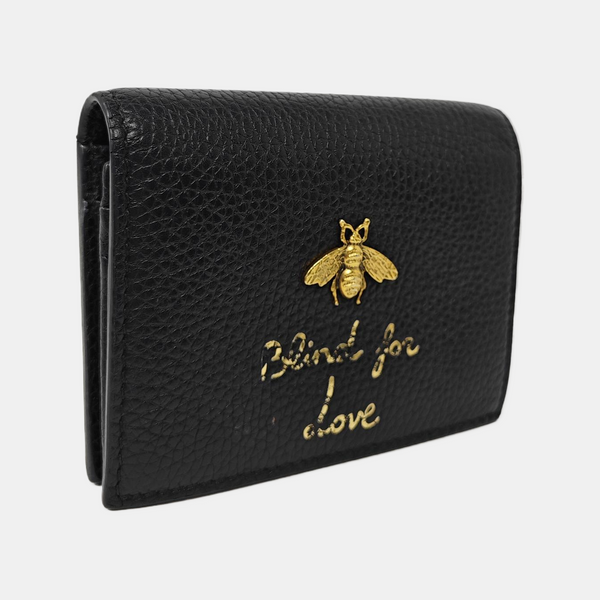 Animalier Calfskin Black Wallet