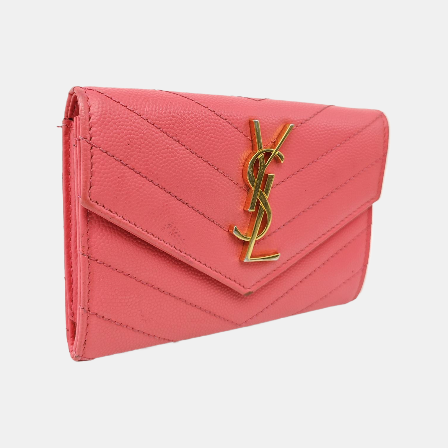 MONOGRAM Chevron Calfskin Pink Wallet