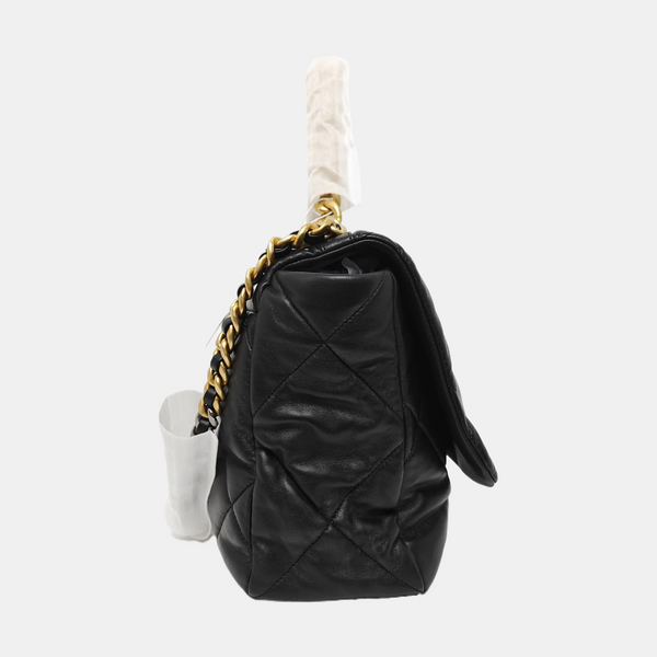 CHANEL 19 Maxi Quilted Lambskin Black