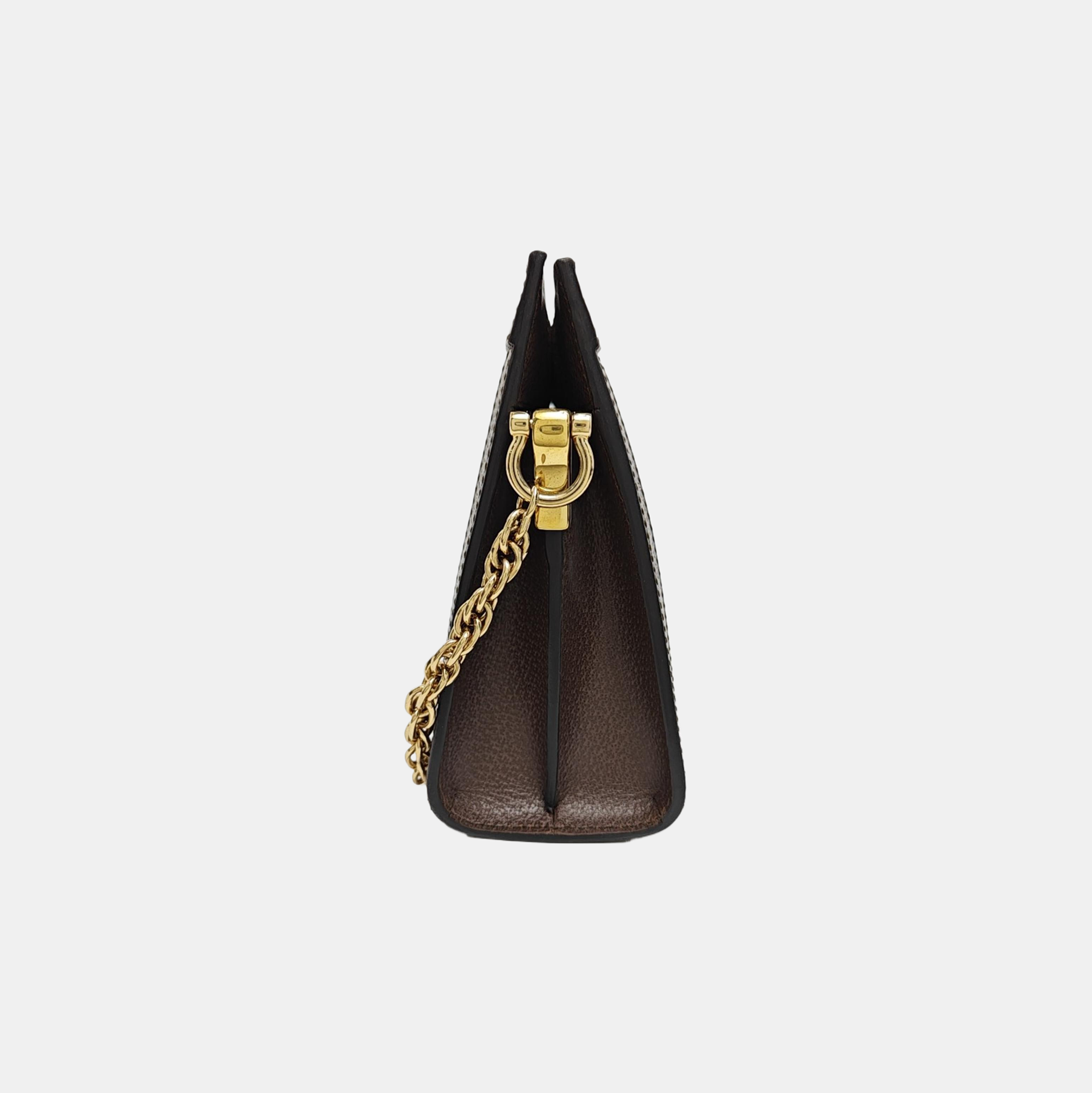 Ophidia Small Monogram Lona Revestida Beige