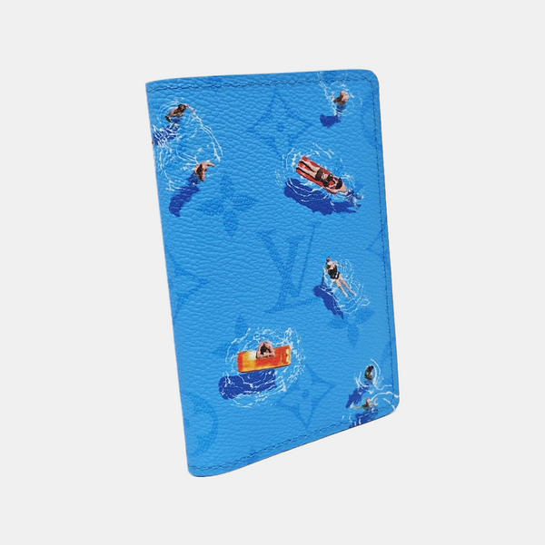 BRAZZA Coated Canvas Blue Card Holder