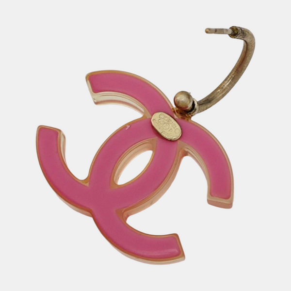 CC Logo Resin Red Stud Earrings