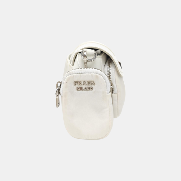 Fabric Crossbody Bag White