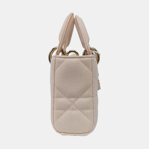 Authenticated pre-owned  Lady D-Joy Cannage Canvas Pink - Tote Bag at Looply