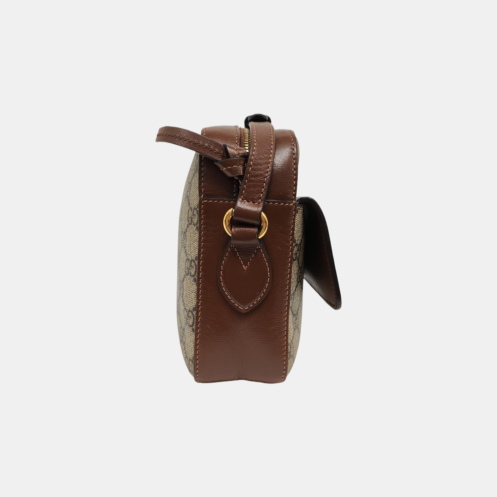 Authenticated pre-owned  Horsebit 1955 Small Coated Canvas Beige - Crossbody Bag at Looply