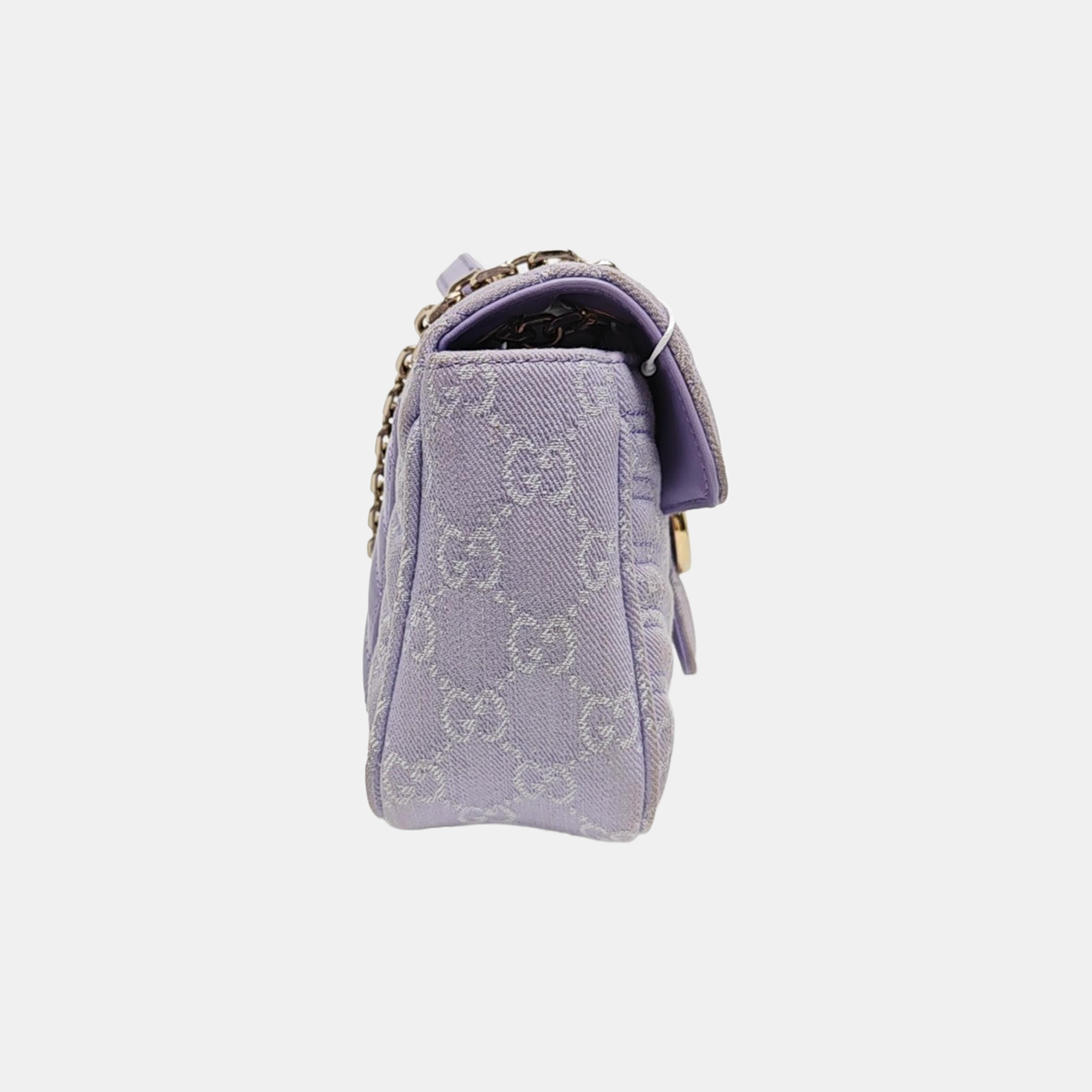 GG Marmont Medium Quilted Denim Purple