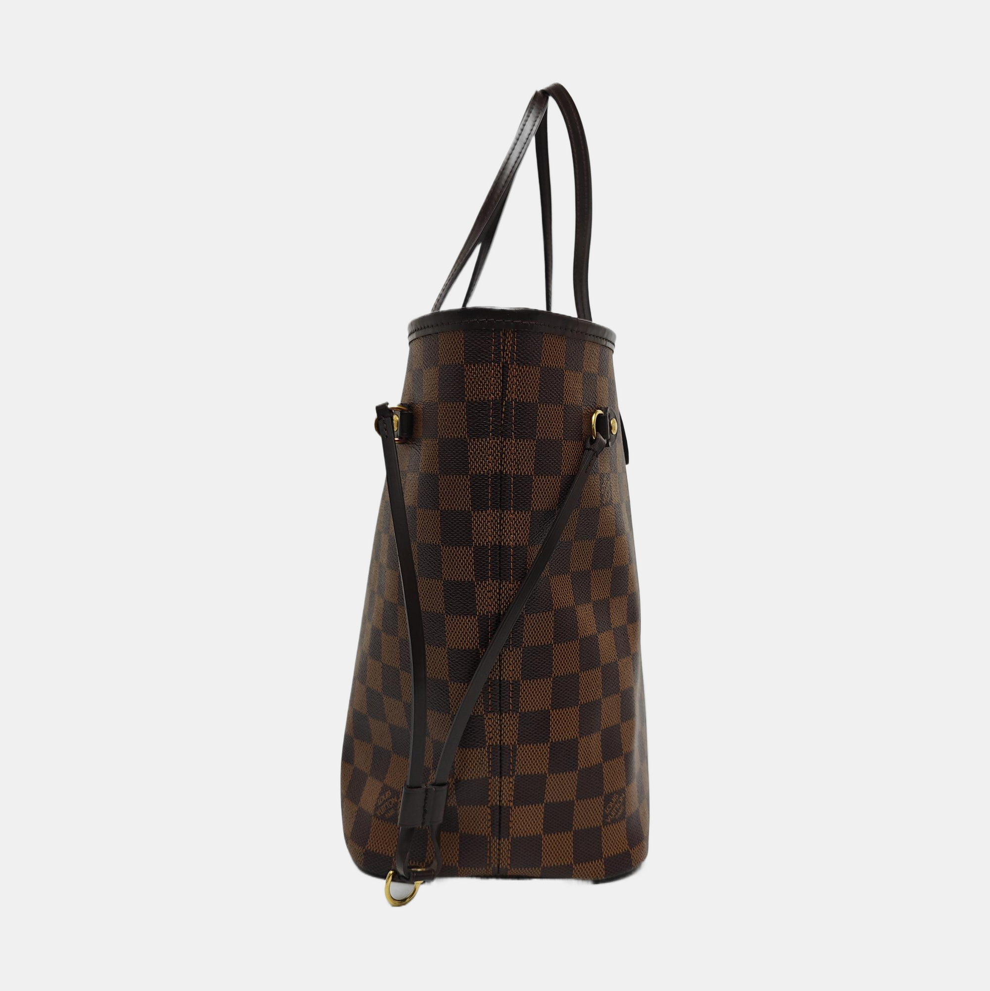NEVERFULL MM Damier Ebene Coated Canvas Brown