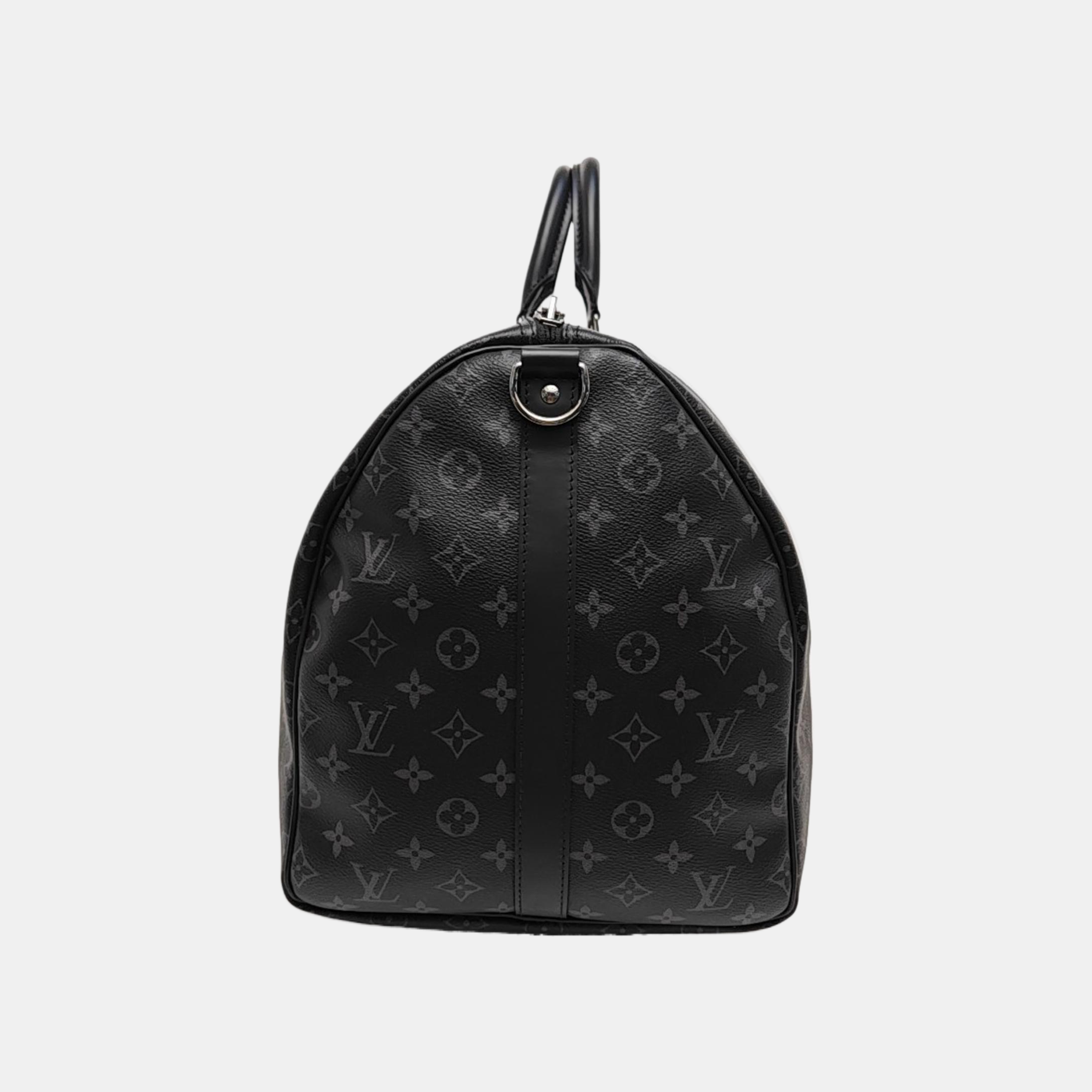 KEEPALL 55 Monogram Coated Canvas Black