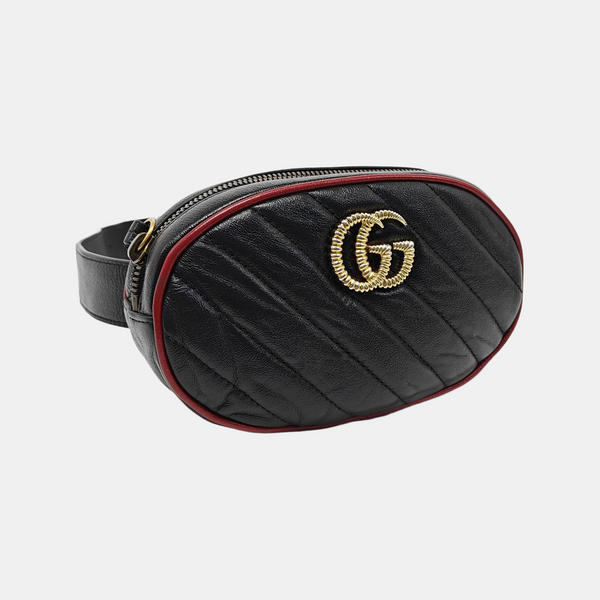 GG Marmont Super Mini Quilted Calfskin Black