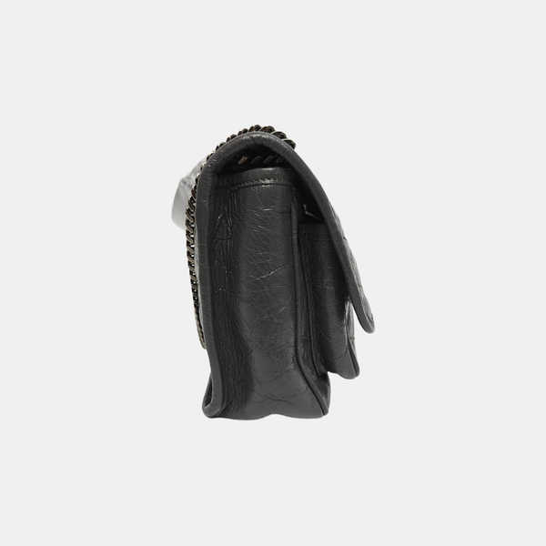 NIKI Small Chevron Calfskin Gray